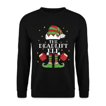 The Deadlift Elf Fitness - Unisex Sweatshirt - black - Front - Alina (178cm) & Michal (187cm)