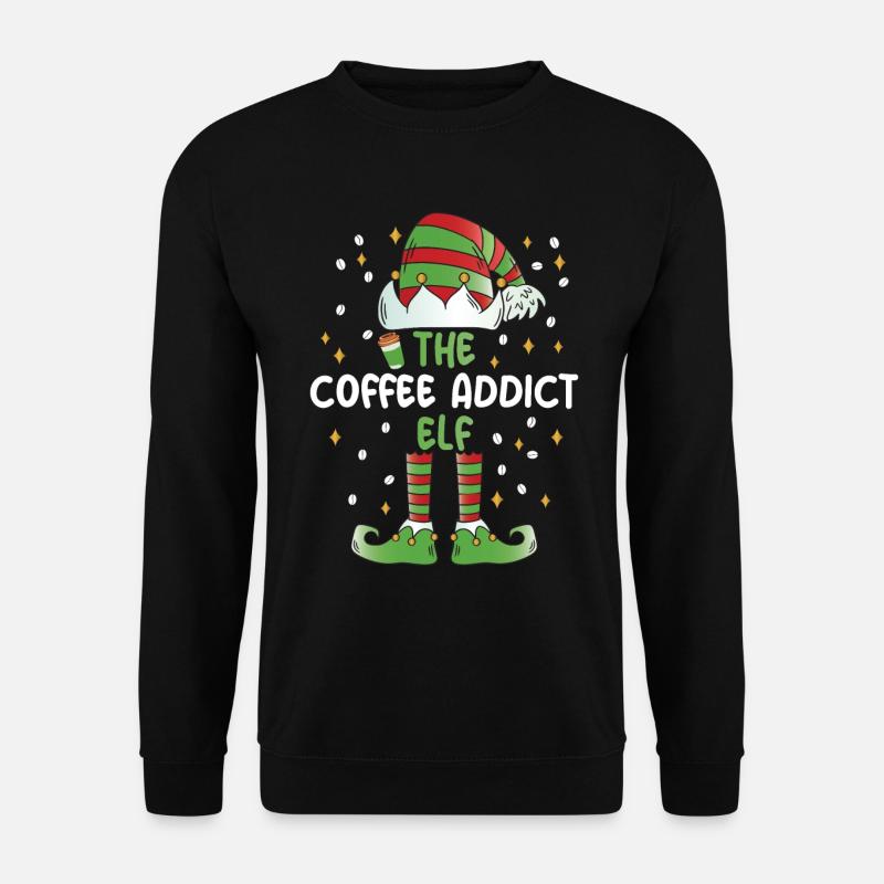 The Coffee Addict Elf - Unisex Sweatshirt - black