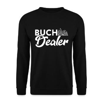 Buch Dealer - Für Leseratten und Autoren - Unisex Pullover - Schwarz - Vorne - Alina (178cm) & Michal (187cm)