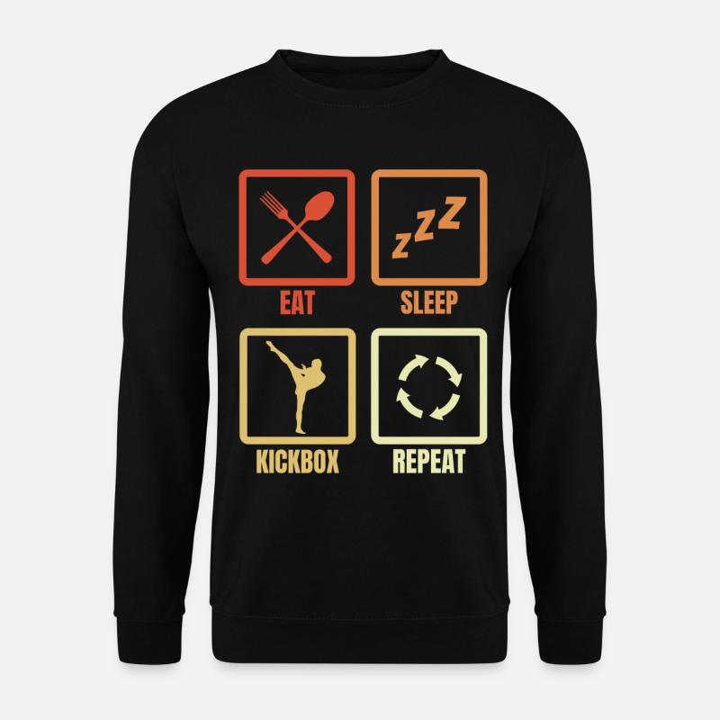 Eating Sleeping Kickboxing Repeat - Unisex Sweatshirt - black