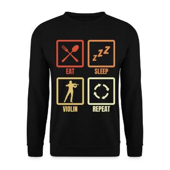 Eat Sleep Violin Repeat - Unisex Sweatshirt - black - Front - Alina (178cm) & Michal (187cm)
