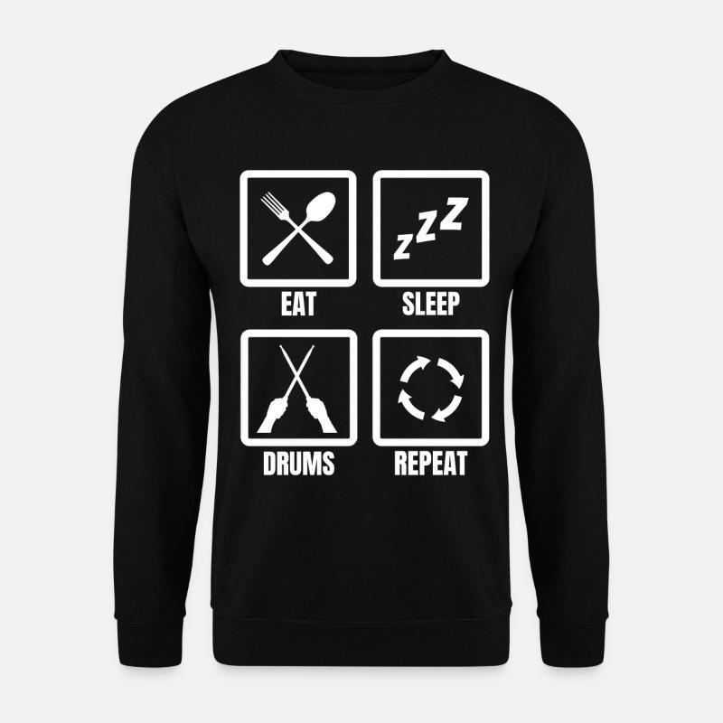 Eat Sleep Drums Répéter - Sweat-shirt Unisexe - noir