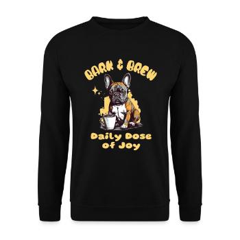 Bark & Brew : une dose quotidienne de joie - Coffee & Brew - Sweat-shirt Unisexe - noir - Devant - Alina (178cm) & Michal (187cm)