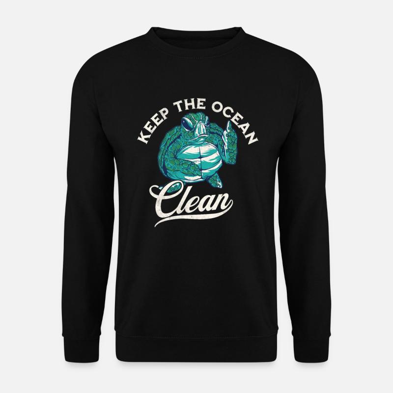 Keep the Ocean Clean Design - Unisex Sweatshirt - black