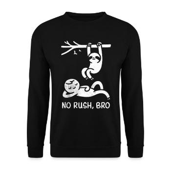 No Rush Sloth and Human Doodle Tee - Unisex Sweatshirt - black - Front - Alina (178cm) & Michal (187cm)