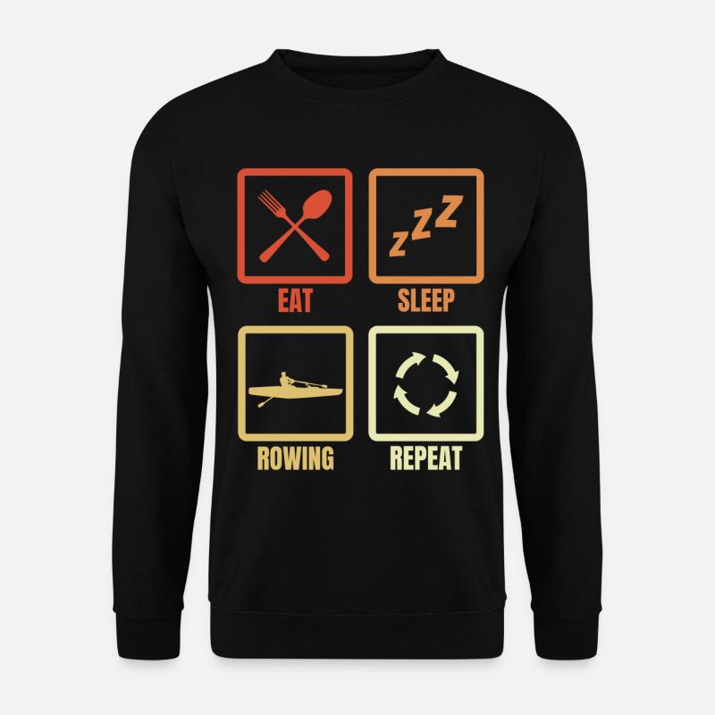 Eat Sleep Rowing Repeat - Unisex Pullover - Schwarz