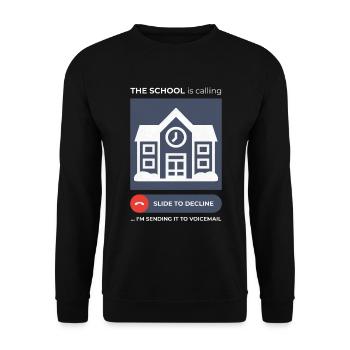 School Call Avoidance Humorous Voicemail Design - Unisex Sweatshirt - black - Front - Alina (178cm) & Michal (187cm)