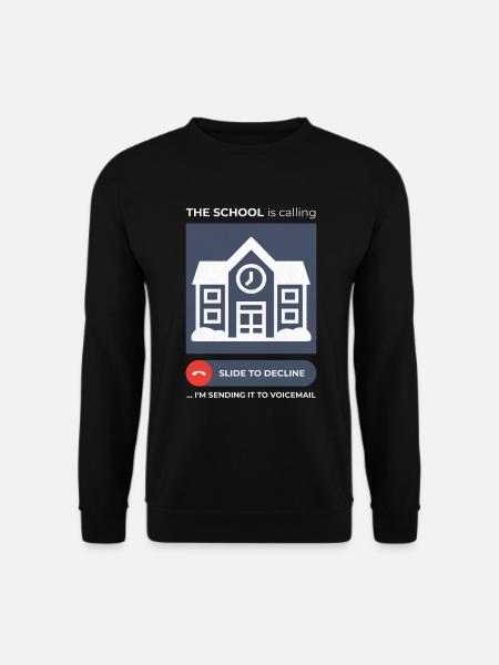 Conception humoristique de messagerie vocale d’évitement d’appel scolaire - Sweat-shirt Unisexe - noir