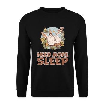 Sleeping Bunny Nightwear - Serene Sleep - Unisex Sweatshirt - black - Front - Alina (178cm) & Michal (187cm)