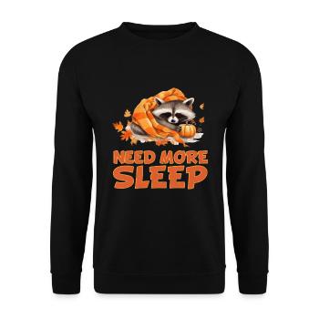 Sleeping raccoon pajamas – design for quiet - Unisex Sweatshirt - black - Front - Alina (178cm) & Michal (187cm)