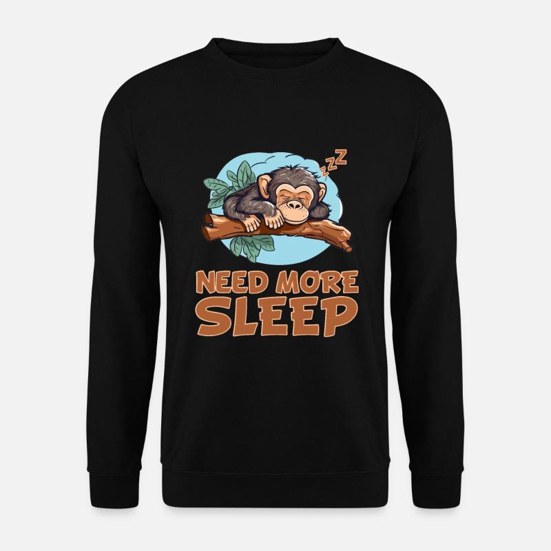 Sleeping chimpanzees - hugging the - Unisex Sweatshirt - black