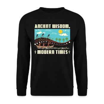 Ancient Wisdom, Modern Times - Unisex Sweatshirt - black - Front - Alina (178cm) & Michal (187cm)