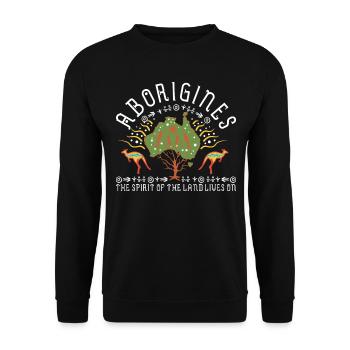 Aborigines Spirit of Land - Unisex Pullover - Schwarz - Vorne - Alina (178cm) & Michal (187cm)