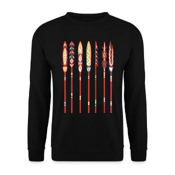 Aborigines - Unisex Pullover - Schwarz - Vorne - Alina (178cm) & Michal (187cm)