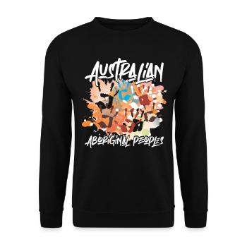 Australian Aboriginal - Unisex Pullover - Schwarz - Vorne - Alina (178cm) & Michal (187cm)