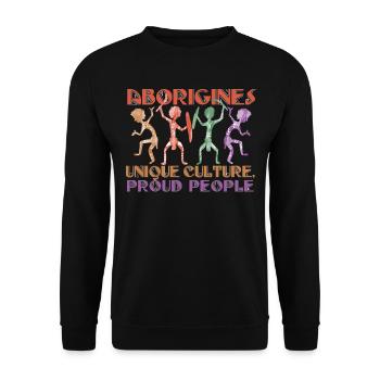 Aborigines Unique Culture - Unisex Pullover - Schwarz - Vorne - Alina (178cm) & Michal (187cm)