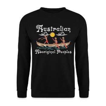 Australian Aboriginal - Unisex Sweatshirt - black - Front - Alina (178cm) & Michal (187cm)