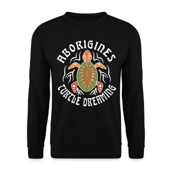 Aborigines Turtle Dreaming - Unisex Pullover - Schwarz - Vorne - Alina (178cm) & Michal (187cm)
