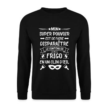 Frigo gourmand bouffe - Sweat-shirt Unisexe - noir - Devant - Alina (178cm) & Michal (187cm)
