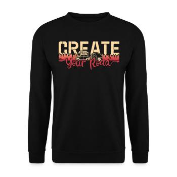 Create your road - Unisex Sweatshirt - black - Front - Alina (178cm) & Michal (187cm)