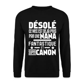 Ce Mec Est déjà pris par une nana fantastique - Sweat-shirt Unisexe - noir - Devant - Alina (178cm) & Michal (187cm)