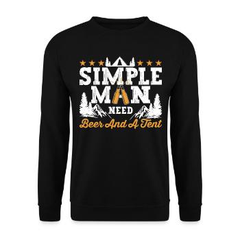 simple man Need beer and a tent - Unisex Sweatshirt - black - Front - Alina (178cm) & Michal (187cm)