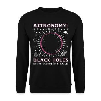 Trou noir astronomique - Sweat-shirt Unisexe - noir - Devant - Alina (178cm) & Michal (187cm)