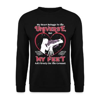 Mon cœur appartient à l’univers - Sweat-shirt Unisexe - noir - Devant - Alina (178cm) & Michal (187cm)