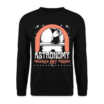 Astronomie macht meine Nacht - Unisex Pullover - Schwarz - Vorne - Alina (178cm) & Michal (187cm)