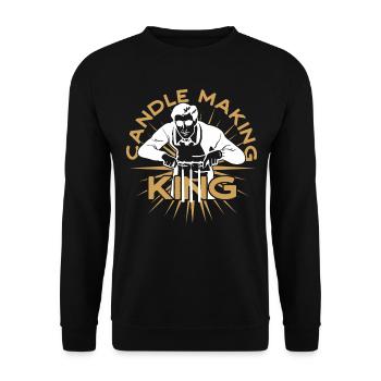 König der Kerzenherstellung - Unisex Pullover - Schwarz - Vorne - Alina (178cm) & Michal (187cm)