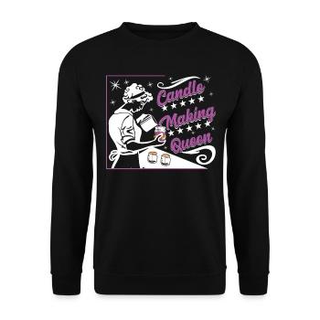 Königin der Kerzenherstellung - Unisex Pullover - Schwarz - Vorne - Alina (178cm) & Michal (187cm)