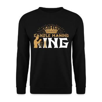 König der Kerzenherstellung - Unisex Pullover - Schwarz - Vorne - Alina (178cm) & Michal (187cm)