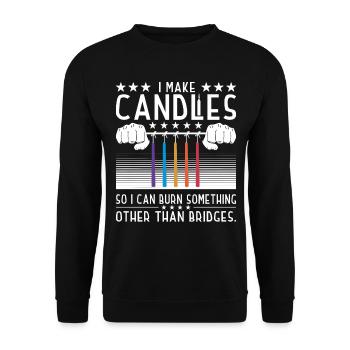 Je fabrique des bougies - Sweat-shirt Unisexe - noir - Devant - Alina (178cm) & Michal (187cm)