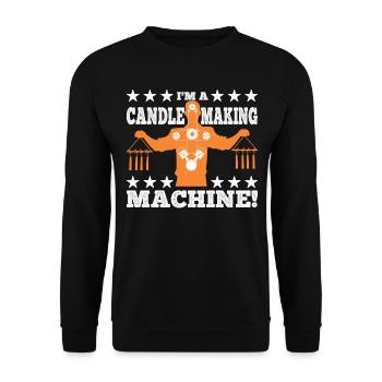 Ich bin eine Kerzenmachermaschine! - Unisex Pullover - Schwarz - Vorne - Alina (178cm) & Michal (187cm)