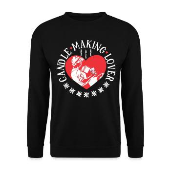 Liebhaber der Kerzenherstellung - Unisex Pullover - Schwarz - Vorne - Alina (178cm) & Michal (187cm)