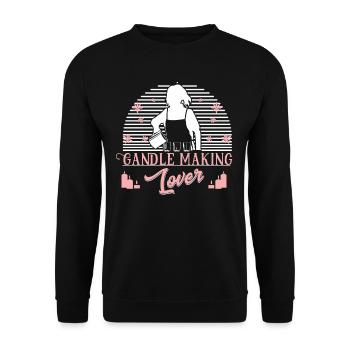 Liebhaber der Kerzenherstellung - Unisex Pullover - Schwarz - Vorne - Alina (178cm) & Michal (187cm)