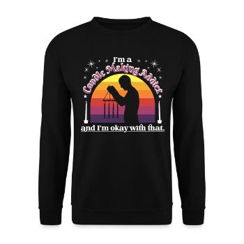 I'm a candle making addict and I'm okay with that. - Unisex Sweatshirt - black - Front - Alina (178cm) & Michal (187cm)