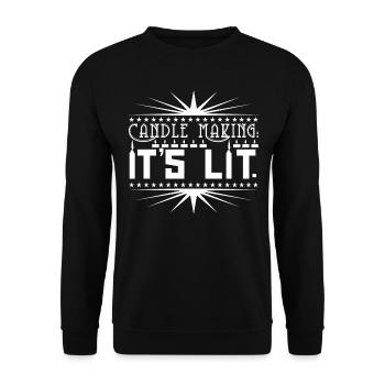 Candle making: it's lit. - Unisex Sweatshirt - black - Front - Alina (178cm) & Michal (187cm)
