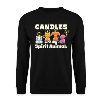 Les bougies sont mon animal spirituel. - Sweat-shirt Unisexe - noir - Devant - Alina (178cm) & Michal (187cm)