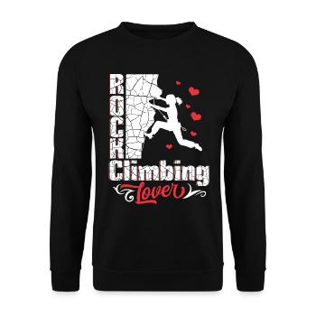 Rock Climbing Lover - Unisex Sweatshirt - black - Front - Alina (178cm) & Michal (187cm)