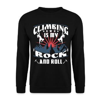 Climbing is my 'rock' and roll - Unisex Sweatshirt - black - Front - Alina (178cm) & Michal (187cm)