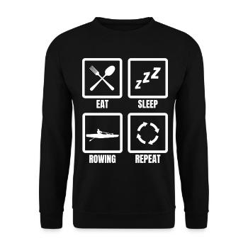 Eating, sleeping, rowing, repeating - Unisex Sweatshirt - black - Front - Alina (178cm) & Michal (187cm)