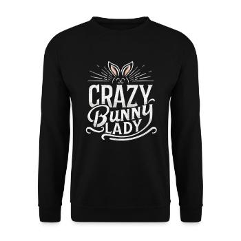 Crazy Bunny Lady - Unisex Pullover - Schwarz - Vorne - Alina (178cm) & Michal (187cm)
