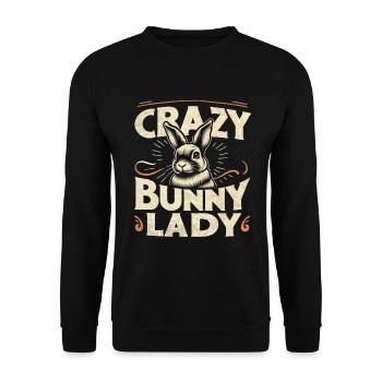 Crazy Bunny Lady - Unisex Sweatshirt - black - Front - Alina (178cm) & Michal (187cm)