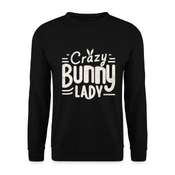 Crazy Bunny Lady - Unisex Sweatshirt - black - Front - Alina (178cm) & Michal (187cm)