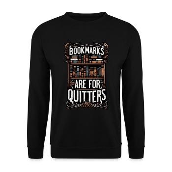 Bookmarks are for Quitters Design - Unisex Sweatshirt - black - Front - Alina (178cm) & Michal (187cm)