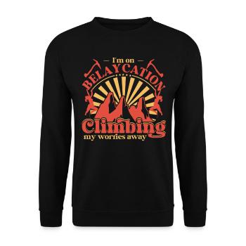 Je suis en train de m’assurer - j’évacue mes soucis - Sweat-shirt Unisexe - noir - Devant - Alina (178cm) & Michal (187cm)