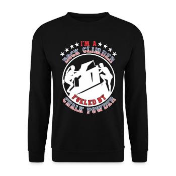 I'm a Rock Climber fueled by Chalk powder - Unisex Sweatshirt - black - Front - Alina (178cm) & Michal (187cm)