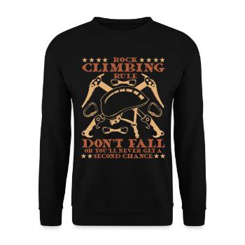 rock climbing rule don't fail - Unisex Sweatshirt - black - Front - Alina (178cm) & Michal (187cm)