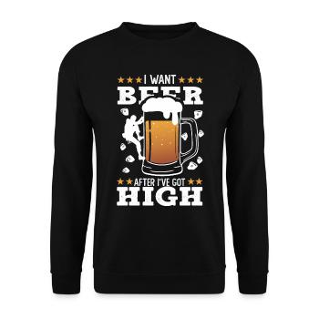 I want beer after I've got high - Unisex Sweatshirt - black - Front - Alina (178cm) & Michal (187cm)